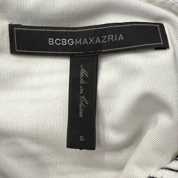 Bcbgmaxazria Black & White Stripe Zip Front Fit & Flare Sundress - Picture 2 of 8